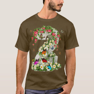 fjäril och blomma tapet t shirt