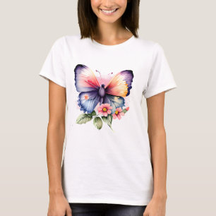 Fjäril och blommor t shirt