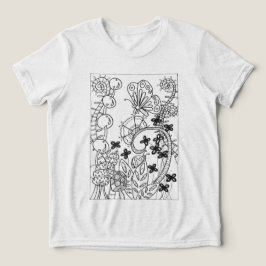 fjäril och ladybug med blommor t shirt
