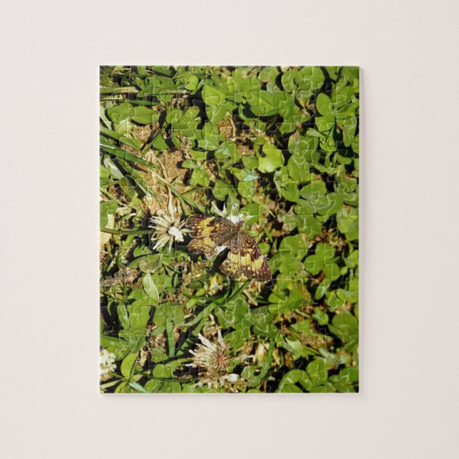 Fjäril på blad pussel (Vertikal)