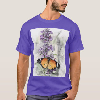 Fjäril på blomma 1 t shirt