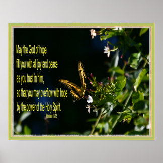 Fjäril på blomma Romarbrevet 15:13 Poster
