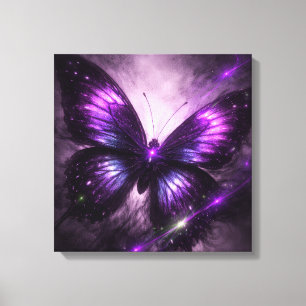 Fjäril på duk Väggkonst Purple Galaxy Canvastryck