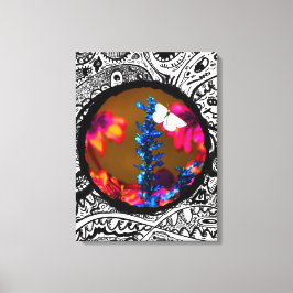 fjäril på en blomma canvastryck