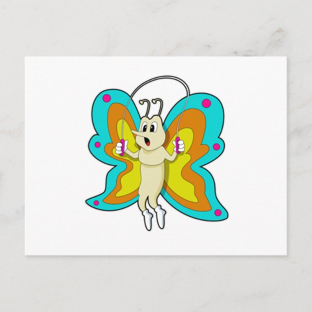 Fjäril på Hopprepsträning Vykort (Framsida)