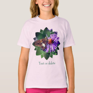 Fjäril på lila asterblomma Personlig T Shirt