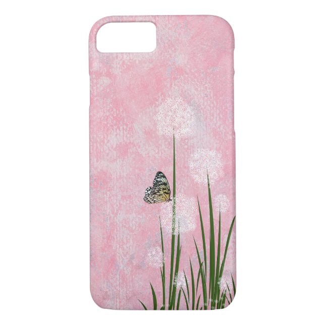 fjäril på puff-blomma Case-Mate iPhone skal (Baksida)