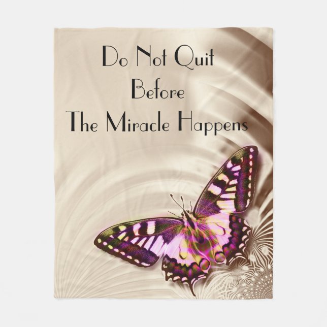 fjäril på satinbakgrund fleecefilt (Framsidan)