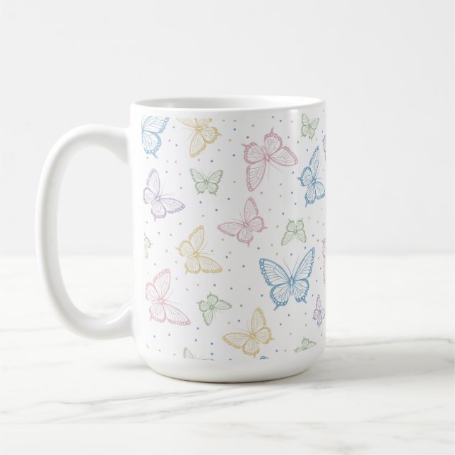 Fjäril Pastell Mugg (Vänster)