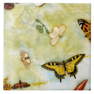 Fjäril Pietra Dura Kakelplatta