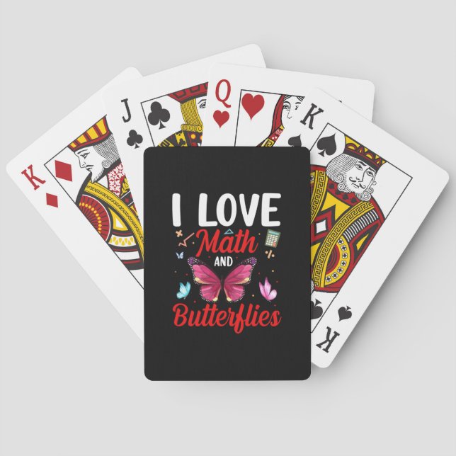 Fjäril Present | Jag älskar matematik och fjärilar Casinokort (Baksidan)