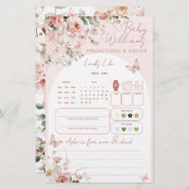 Fjäril Rosa Blommig Baby Förutsägelse Spel