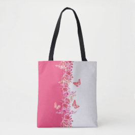 Fjäril Rosa Botanisk Tygkasse