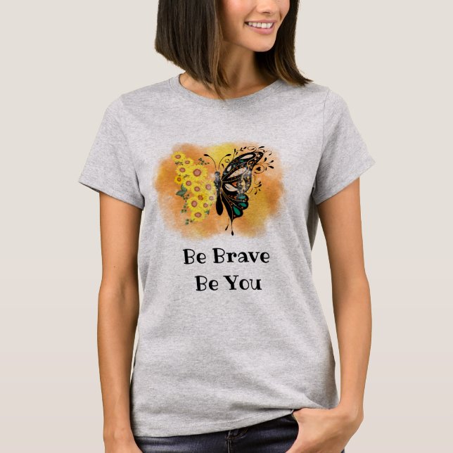 Fjäril Själv Motiverande Inspiration T Shirt (Framsida)