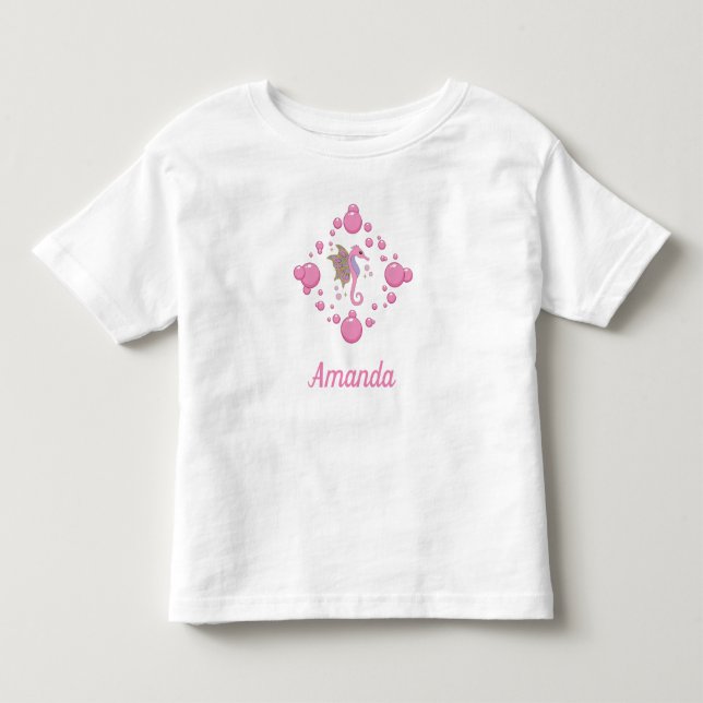 Fjäril Sjöhäst Havsvärld T Shirt (Framsida)