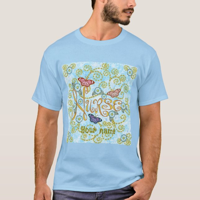 Fjäril Sjuksköterska t-shirt (Framsida)