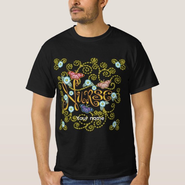 Fjäril Sjuksköterska t-shirt (Framsida)