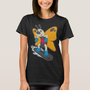 Fjäril Snowboard Vintersporter T Shirt
