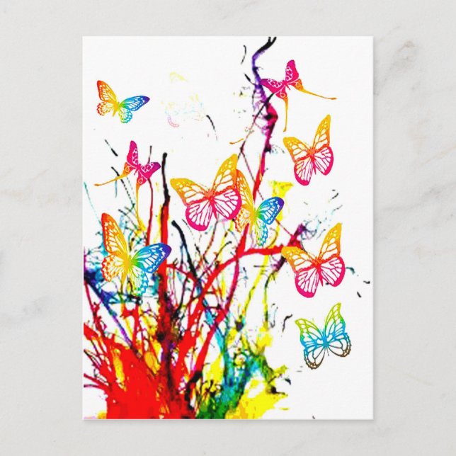fjäril stänk vykort (Framsida)