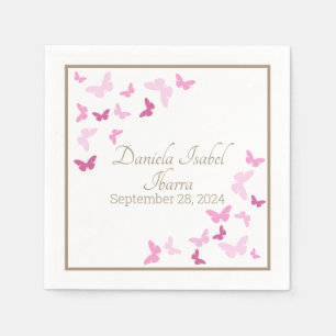 Fjäril Sweet Sixteen Quinceanera Anpassad Fest Pappersservett