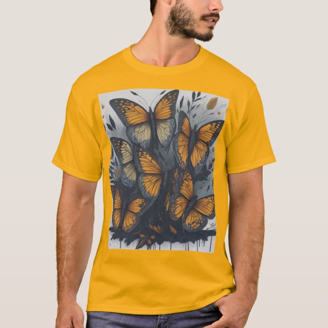 fjäril t shirt (Framsida)