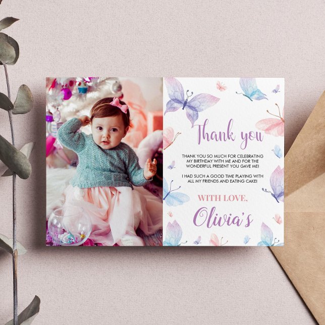 Fjäril Tacksamhetskort Trädgårdsfest Tack Kort (Skapare uppladdad)