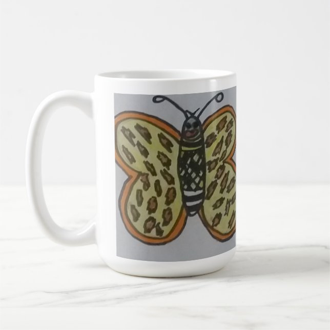 fjäril teckning kaffemugg (Vänster)