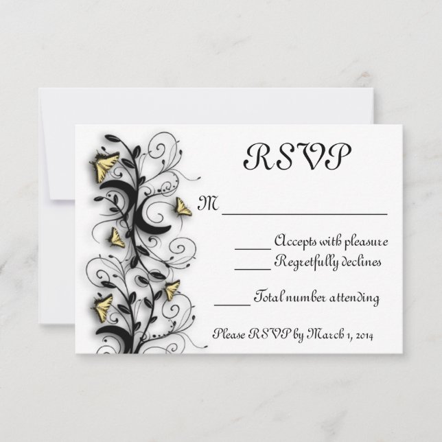 Fjäril tema inbjudningar (Framsida)