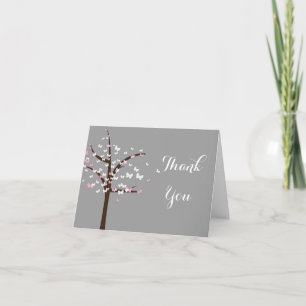 Fjäril Träd Söt Tack Greeting Faltkort Kort