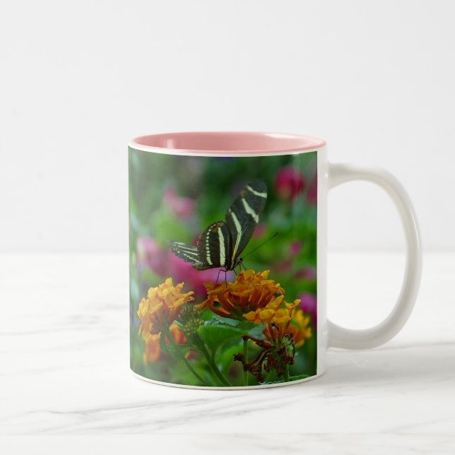 fjäril tvåtonad keramisk mugg (Höger)