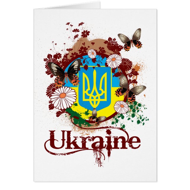 Fjäril Ukraina Hälsningskort (Framsidan)