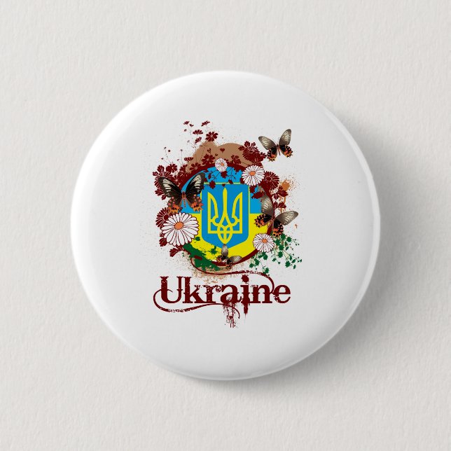 Fjäril Ukraina Knapp (Framsida)