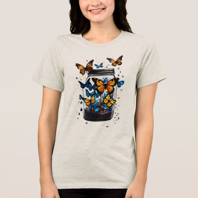 Fjäril ur flaskans damtröja  t shirt (Framsida)