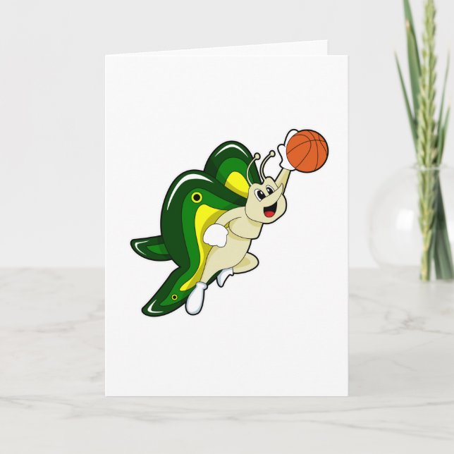 Fjäril vid basketbollssport kort (Framsida)
