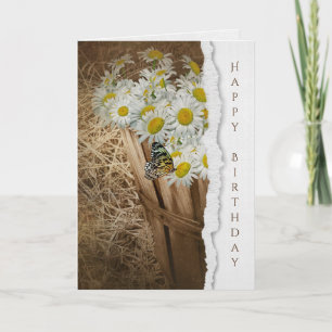 fjäril vid daisy basket kort