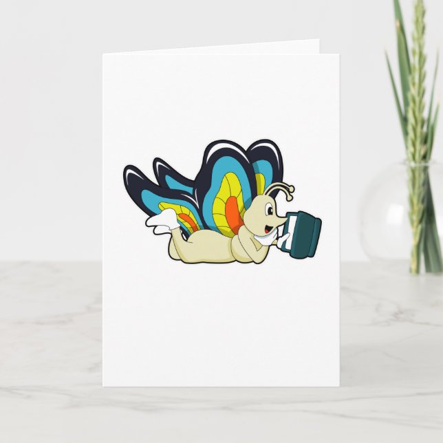 Fjäril vid läsning med bok kort (Framsida)