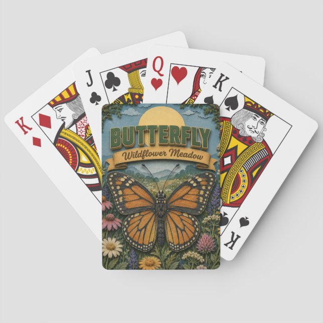 Fjäril Vildblomma Äng POPCUT Casinokort (Baksidan)