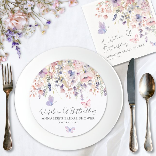 Fjäril Vildblomma Bröllopsdusch Meny (Butterfly Wildflower Bridal Shower Menu )