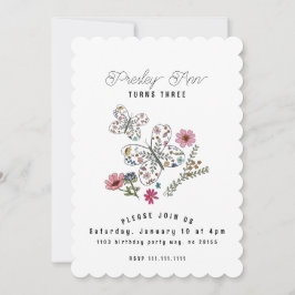 Fjäril Vildblomma Inbjudningar