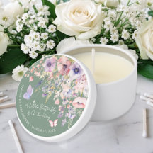 Fjäril Vildblomma Salvia Grön Bebis Shower
