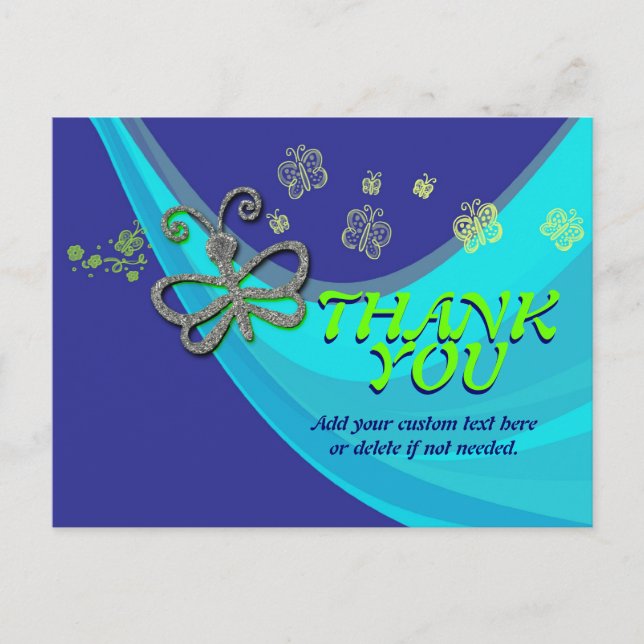 Fjäril Vind Dans Tacksamhets Kort (Framsida)
