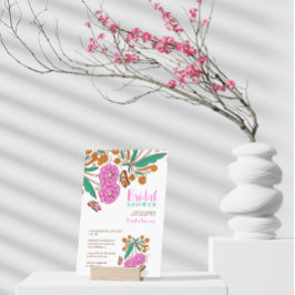 Fjärilar Älskare Rosa Blommig Skript Bröllop Inbjudningar