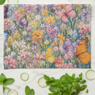 Fjärilar av paradiset – En färgrik vildblomma Kökshandduk