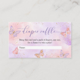 Fjärilar Baby Shower Blöja Lotteri Tilläggskort