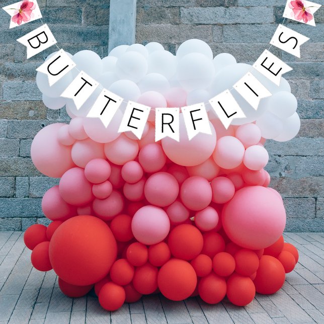 Fjärilar Blommig Bröllopsfest Vimplar (Skapare uppladdad)