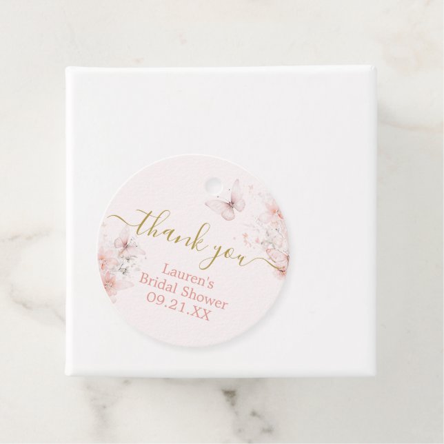 Fjärilar Blommiga Förmånsetiketter Gåvor Etiketter (På plats)