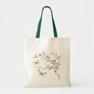 Fjärilar Blommor Träd Följ Dina Drömmar Tygkasse
