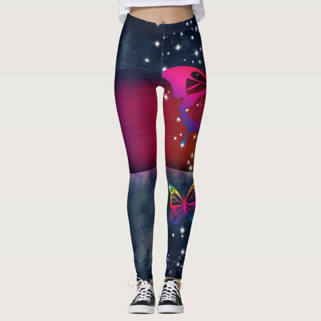 Fjärilar för regnbågar n leggings (Framsida)