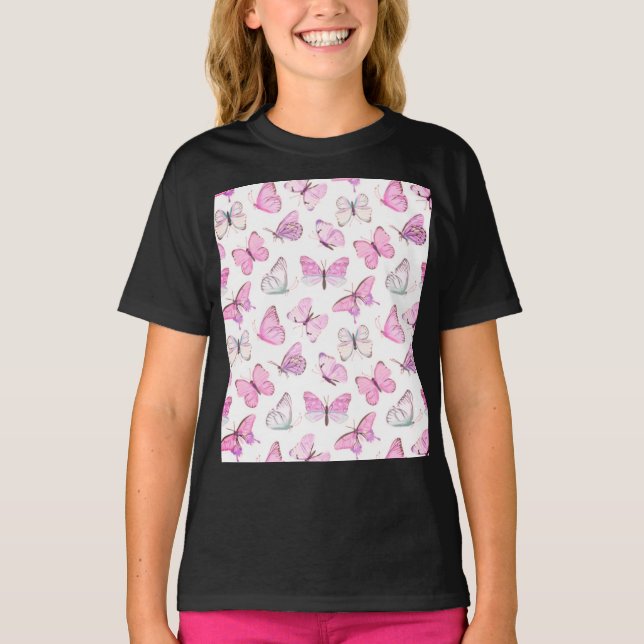 fjärilar ger mjuka vikter t shirt (Framsida)