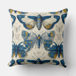 Fjärilar i botanisk illustration kudde